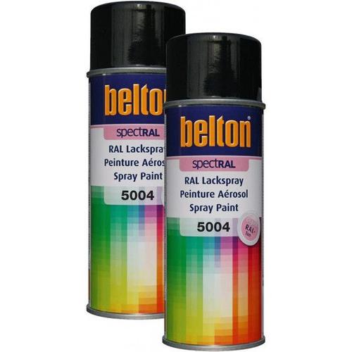 2 Bombes De Peinture Belton Spectral Ral5004 Bleu Noir 400ml