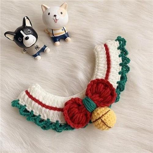 Collier n¿ud papillon en Crochet pour chien et chat, mignon