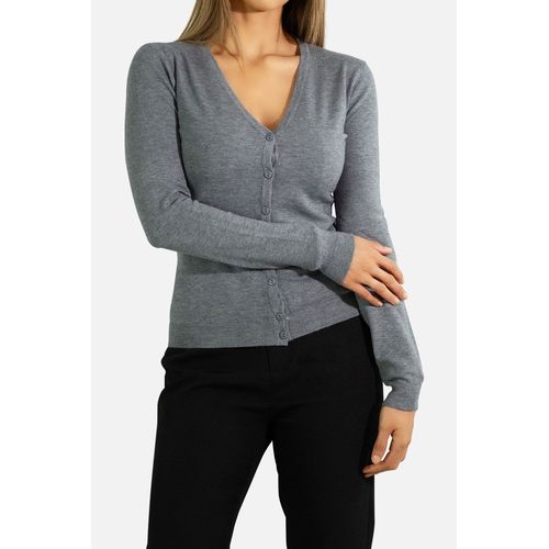Cardigan Basique Gris Femme