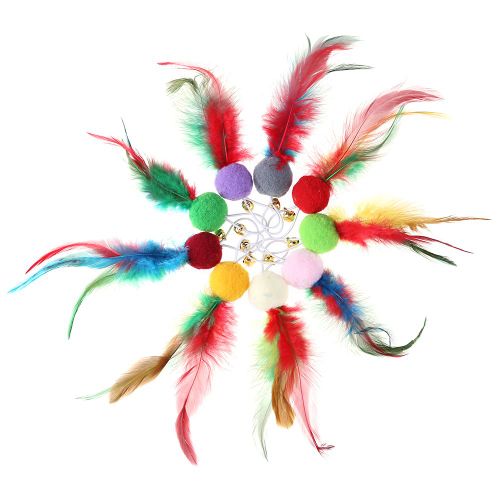 Jouet Interactif En Forme De Plume Pour Animal De Compagnie, 12 Pièces, Pompon, Balle, Clochette, Son, Jouet Interactif, Chiot, Chien, Chat, Jouets Molaires À Mâcher
