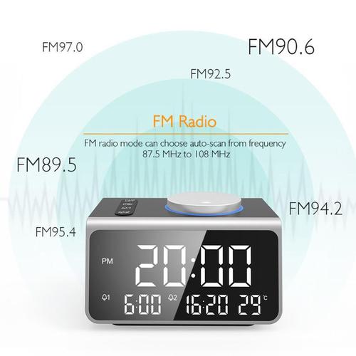 Radio réveil numérique FM réglable, grand écran LED