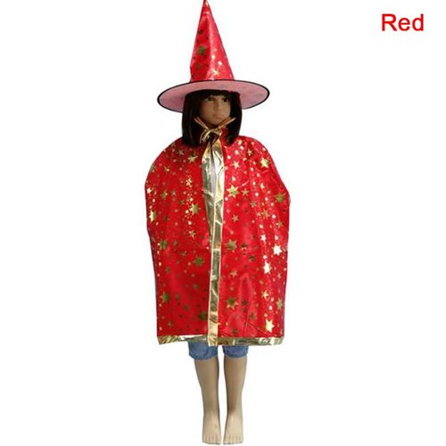 Costume D'halloween Pour Enfants, Cape Et Chapeau De Sorcière, Accessoires De Cosplay, 2 Pièces/Ensemble