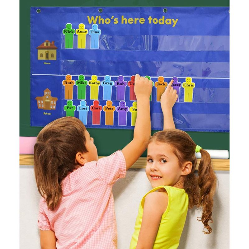 Tableau De Gestion Comportement AUVCAS - Pour Classe Ou Maison, 7 Poches, 14 Cartes, 40 Pinces