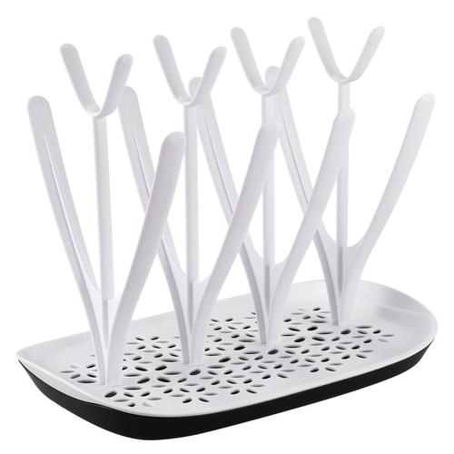 Etendoir À Biberon Étagère De Vidange Support De Verre Casier À Bouteilles Amovible Pour 8 Bouteilles + Accessoires, Blanc