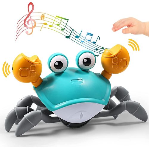Détection De Crabe Rampant, Jouets Pour Bébé Tummy Time, Jouet De Danse Interactif Avec Musique, Sons Et Lumières, Cadeau D'anniversaire Amusant Pour Bébé Garçon Fille, Câble De Charge Usb Inclus