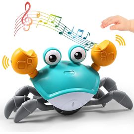 Détection De Crabe Rampant, Jouets Pour Bébé Tummy Time, Jouet De Danse Interactif Avec Musique, Sons Et Lumières, Cadeau D'anniversaire Amusant Pour Bébé Garçon Fille, Câble De Charge Usb Inclus