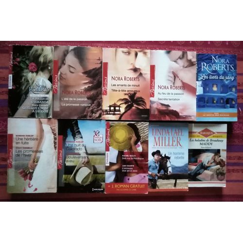 Lot 10 Livres : 7 Passions, 2 Saga, 1 Horizon. Auteure Principale : Nora Roberts