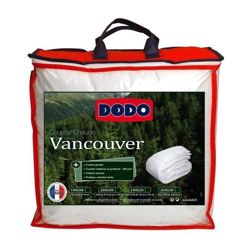 Dodo Couette Chaude 400gr/M2 Vancouver 240x260 Cm Blanc