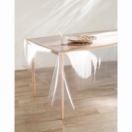 Nappe ronde en toile cirée transparente Clean table de protection