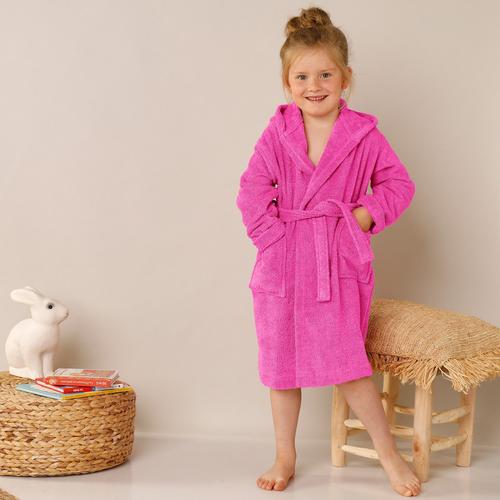 Peignoir De Bain Enfant Licorne À Capucheéponge Coton - 340 G/M² - Colombine Des Petits - Rose