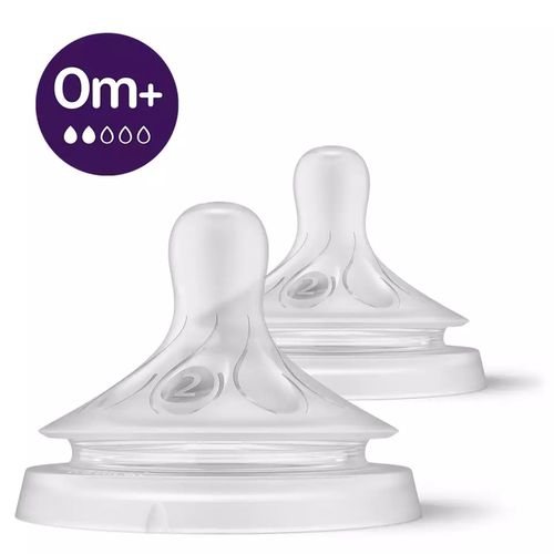 Lot De 2 Tétines Natural 3.0 0 Mois+ Débit Nouveau Né - Philips Avent