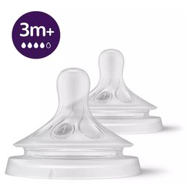 Lot De 2 Tétines Natural 3.0 3 Mois+ Débit Moyen - Philips Avent