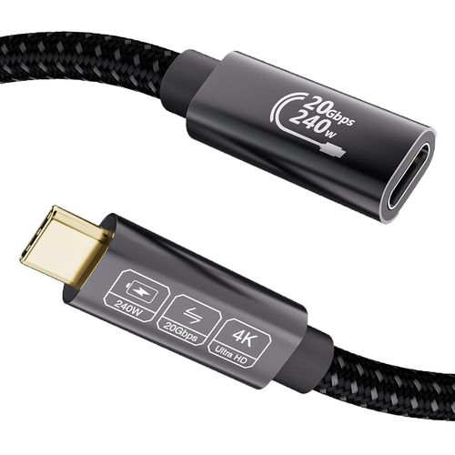 240W Rallonge USB C 1m,Rallonge USB Type C 3.2 Gen2 20Gbps,Cble Extension USB C 4K@144Hz 5K@60Hz pour Thunderbolt 4,iPhone16,iPhone15,Switch,MacBook,VR,SSD
