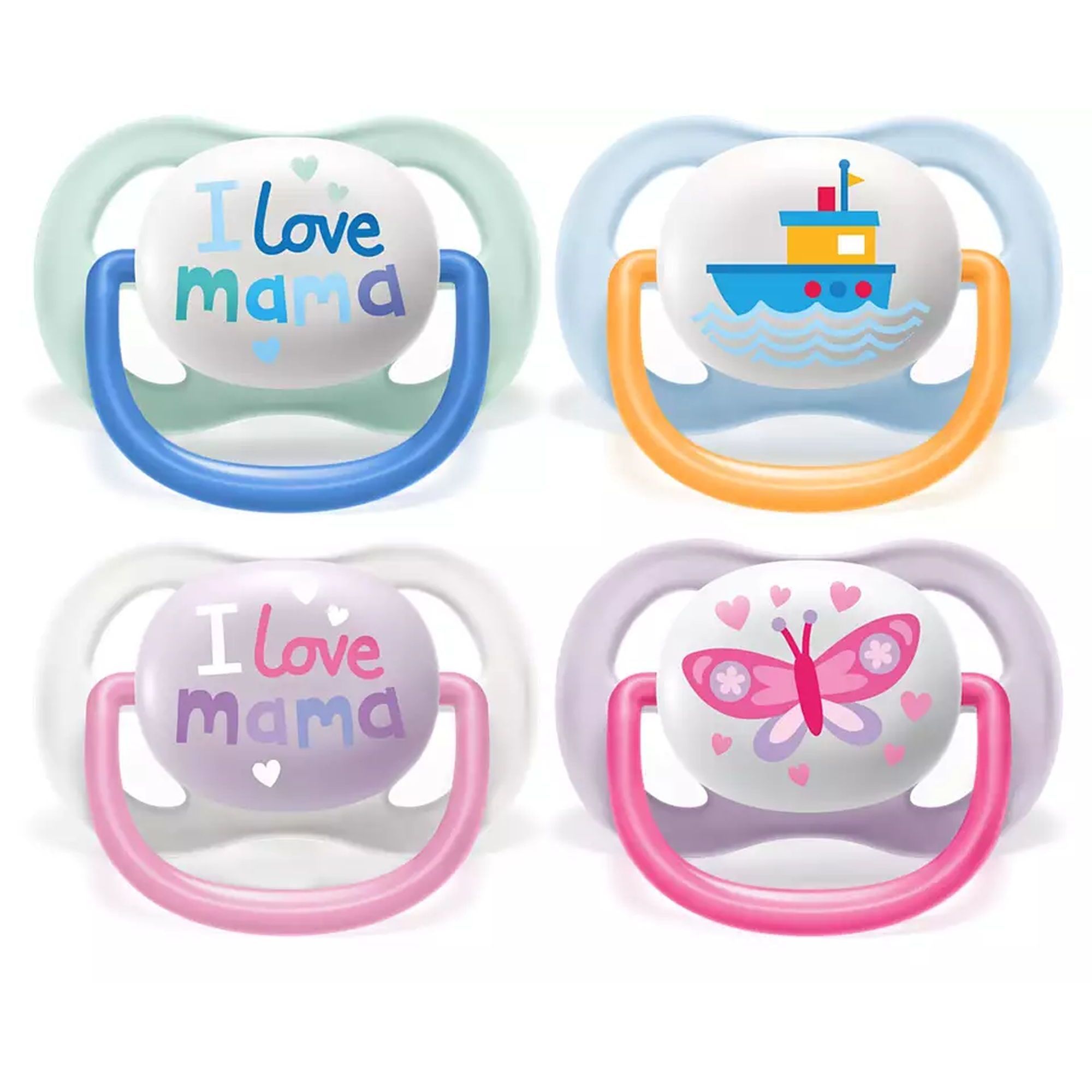 Lot De 2 Sucettes Ultra Air 0/6 Mois I Love Mama - Philips Avent