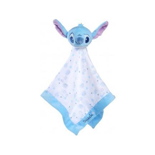 Stitch Grand Doudou Plat Lange Blanc Et Bleu 40 X 40 Cm - Peluche Enfant Et Bebe Et 1 Carte Tigre - Naissance