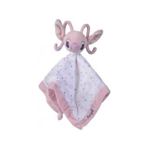 Angel Grand Doudou Plat Lange Blanc Et Rose 40 X 40 Cm - Lilo Et Stitch - Peluche Enfant Et Bebe Et 1 Carte Tigre - Naissance