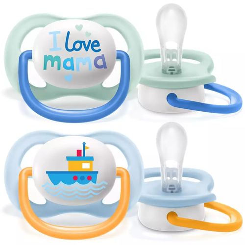 Lot De 2 Sucettes Ultra Air 6/18 Mois I Love Mama 2 - Philips Avent