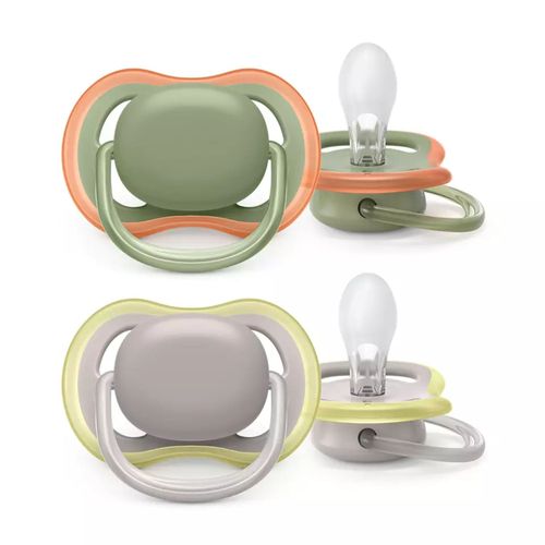 Lot De 2 Sucettes Ultra Air 6/18 Mois Vert/Gris - Philips Avent