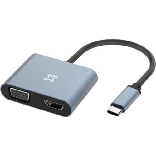 XtremeMac - Adaptateur vidéo - 24 pin USB-C mâle pour HD-15 (VGA), HDMI femelle - gris sidéral - support 1 080p 60Hz (VGA), prise en charge 4Kx2K30Hz (HDMI)