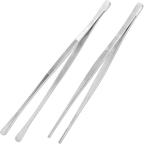 Lot de 2 Pinces Cuisine - 30,5 cm et 30 cm Pince du Chef, Pincette de Cuisine Acier Inoxydable, Pinces à Barbecue, pour chefs, gourmands, réunions de famille, professionnels de cuisine et plus encore