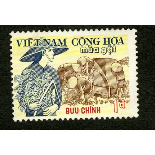 Timbre Oblitéré Vietnam, Cong Hoa, Mua Gat, Buu Chinh, 1 D