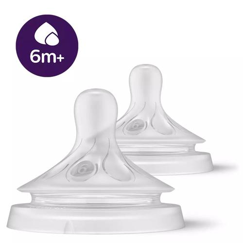 Lot De 2 Tétines Natural 3.0 6 Mois+ Débit Liquides Épaissis - Philips Avent