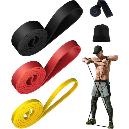 Bandes De Résistance Fitness-3 Pièces Bande Elastique Musculation Bandes Élastiques De Sport Pour Musculation Fitness Pilates Yoga Workouts Ancrage De Porte Et Sac De Rangement Inclu