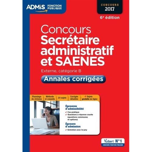 Concours Secrétaire Administratif Et Saenes - Annales Corrigées