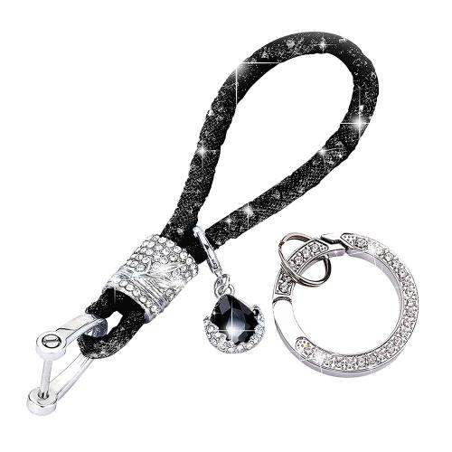 Porte-clés de voiture en cristal pour femmes,accessoires avec strass  scintillants,à la mode,cadeau,2022 - Type Black