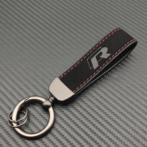 Porte-clés de luxe en cuir suédé pour hommes et femmes,accessoires pour GTI  Polo Golf 4 5 6 7 8 MK2 MK4 MK7 MK5 MK6 MK8 - Type R