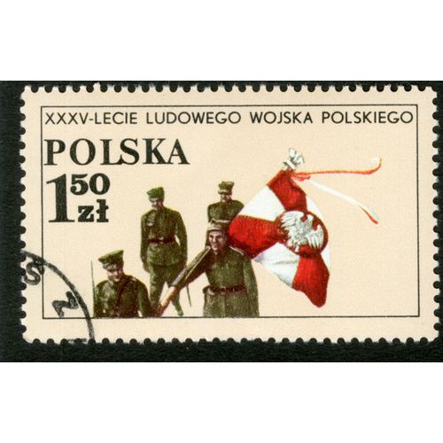 Timbre Oblitéré Polska, Xxxv - Lecie Ludowego Wojska Polskiego, 1,50 Zl