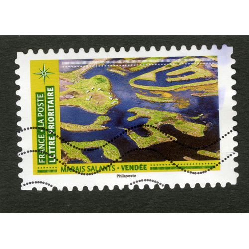 Timbre Oblitéré Marais Salants, Vendée, France, La Poste, Lettre Prioritaire