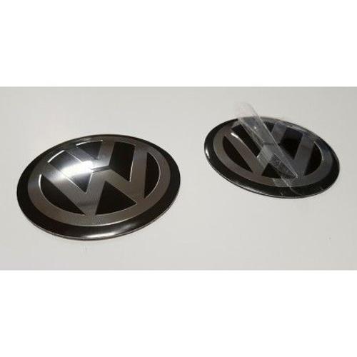 4x Logo Jante Volkswagen 60 Mm Alu Cache Centre De Roue Emblème Sticks Autocollant - Argent