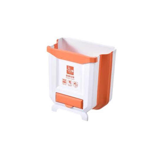 couleur orange Poubelle de cuisine pliable Portable pour voiture, pour  salle de bain, armoire de cuisine, porte murale, rangement de cuisine
