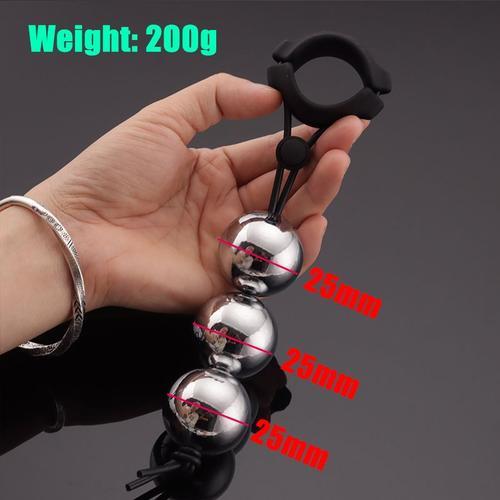 25mm 3 Billes-Anneau - Heavy Dute Metal Ball Pendant Cock Ring Penis Heavy Stretcher Penis Erection Enlarger Extender Weight Stretcher Sex Toys For Men