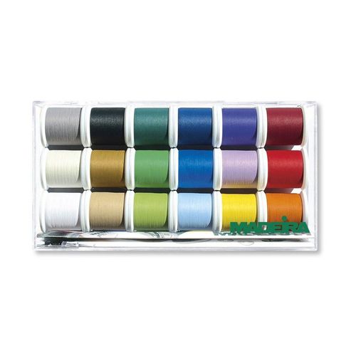 Boîte De 18 Bobines De Fils À Broder Frosted Matt De Madeira ? Le Premier Fil À Broder Vraiment Mat Au Monde Multicolore