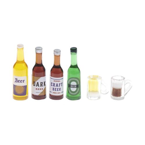 Bouteilles Et Verres À Bière Miniatures, 6 Pcs Pour Le Monde Des Lutins - Rico Design Multicolor