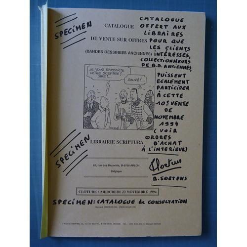 Catalogue Scriptura Bandes Dessinées Anciennes , Planches, Dessins 1994