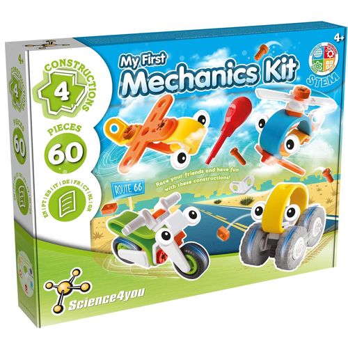 Science4you Premier Kit De Construction Mécanique - Jeu De Construction 4 5 6 7 8 Ans Avec 6 Assemblages Comprend Helicopt Re Et Voiture A Monter - Activites Manuelles Jeu Éducatif Pour Enfants