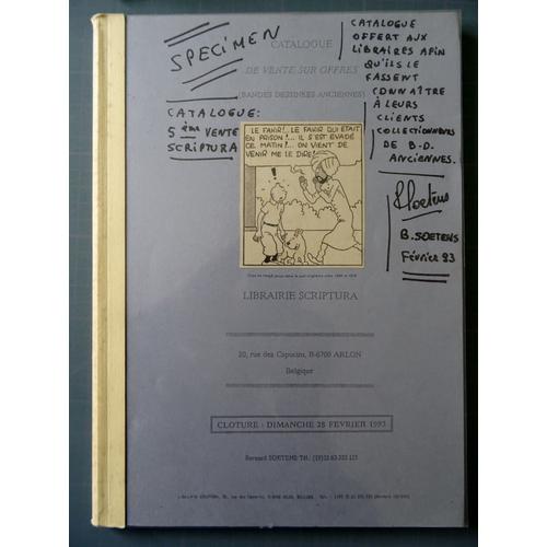 Catalogue Scriptura Bandes Dessinées Anciennes , Planches, Dessins Février 1993