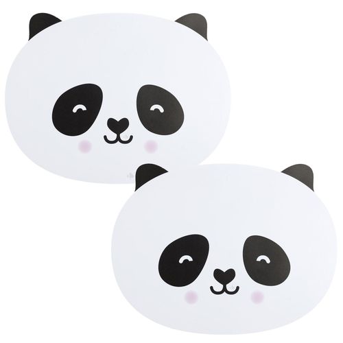 Lot De 2 Sets De Table D'animaux 33x41 Cm Collection Animaux Panda