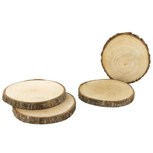 Lot De 4 Dessous De Verre En Rondin De Bois 11x11 Cm Collection Bark