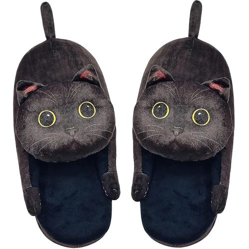 Funny Cat Fuzzy Slippers Pour Les Femmes, Chambre À Coucher Fluffy Slippers House Shoes, Mignon Animal Intérieur Et Extérieur Pantoufles Intérieures, Kawaii Slippers, Soft Antidérapant, Cadeaux De Cha