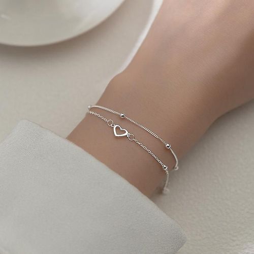 925 Sterling Silver Thai Silver Bracelet For Women Vintage Geometric Heart Love Lucky Punk Jewelry 2024 New Dropshipping