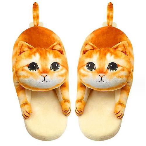Funny Fuzzy Cat Slippers For Women,Bedroom Fluffy House Shoes
