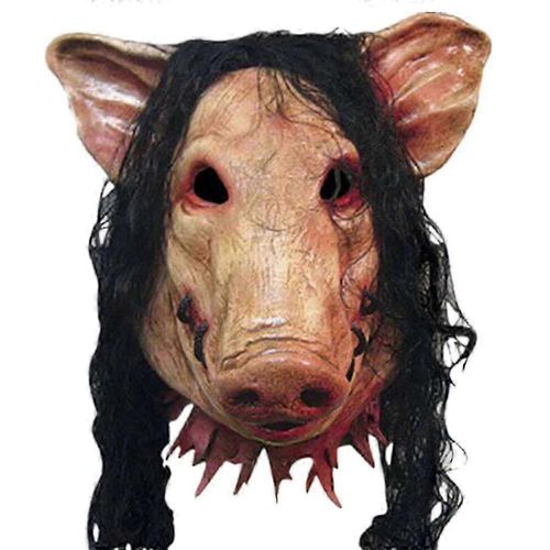 Halloween Scary Saw Pig Head Mask Cosplay Party Horrible Animal Masks Full Face Latex Mask