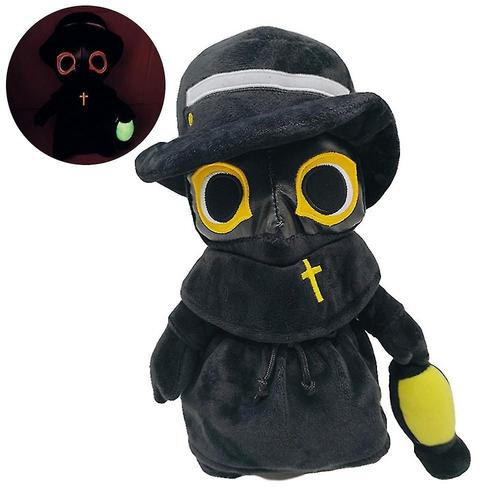 25cm Halloween Party Props Plague Doctor Doll Glow In The Dark Plush Stuffed Doll Toys Home Decoration Ornament Gifts