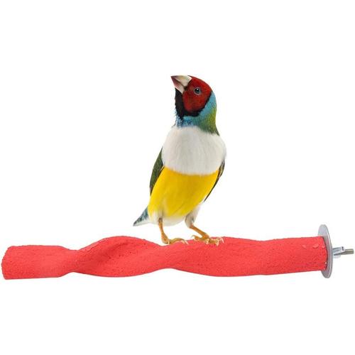 Perroquet Perchoir Sable, Rouge Support Perche Mâcher À Gratter Pour Cockatiel Conure Africain Gris Budgies Ara Oiseaux, 22,5x3,5x3,5cm