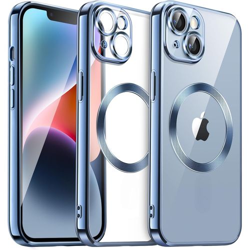 Coque Silicone Pour Iphone 14 Plus Couleur Bleu Compatible Magsafe Little Boutik®