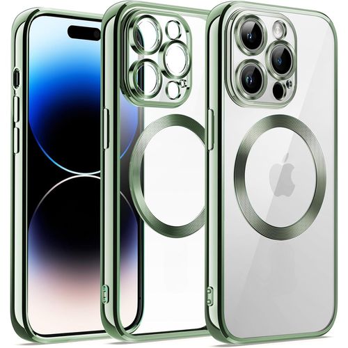 Coque Silicone Pour Iphone 14 Pro Couleur Vert Compatible Magsafe Little Boutik®